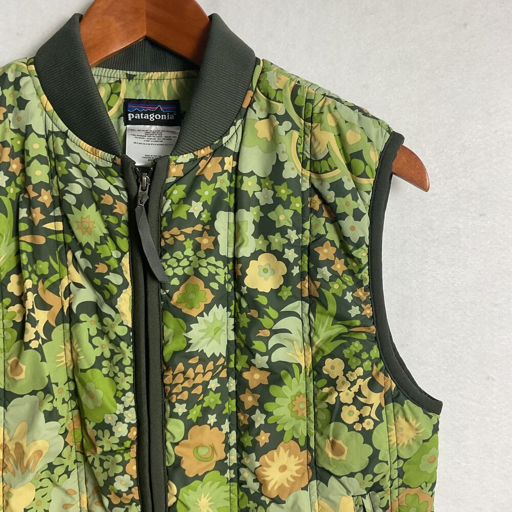 Patagonia Vintage Womens Floral Quilted Vest Full Zip XS - Picture 3 of 9